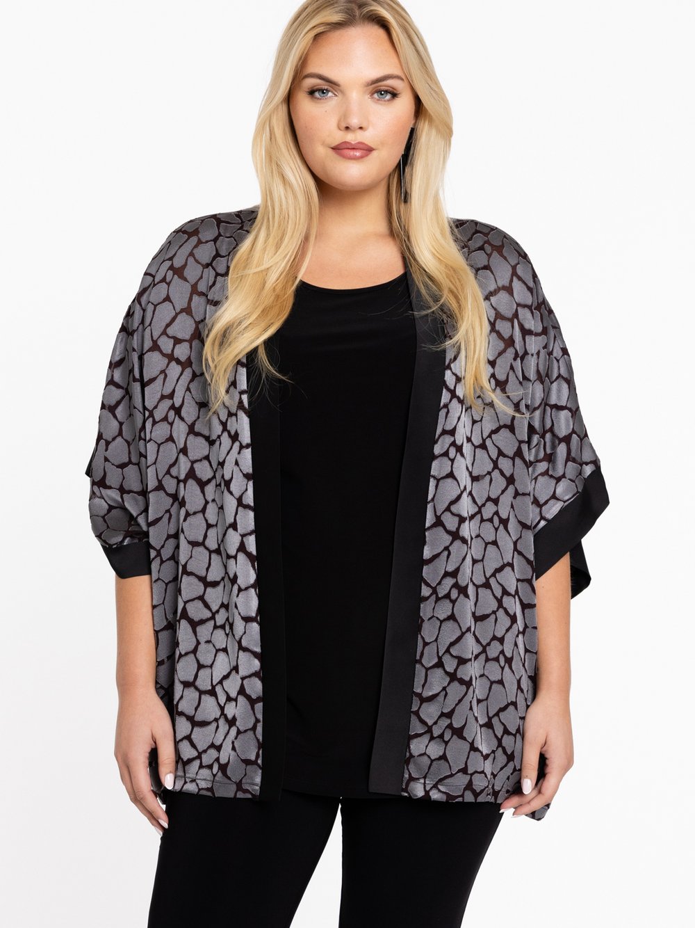 YOEK Kimono Damen Viskose bedruckt