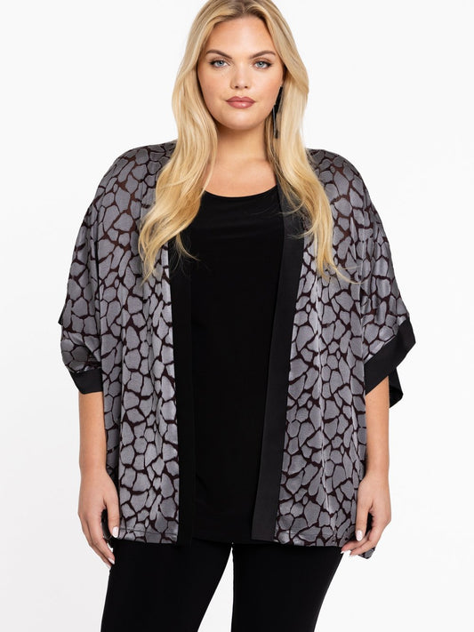 YOEK Kimono Damen Viskose bedruckt