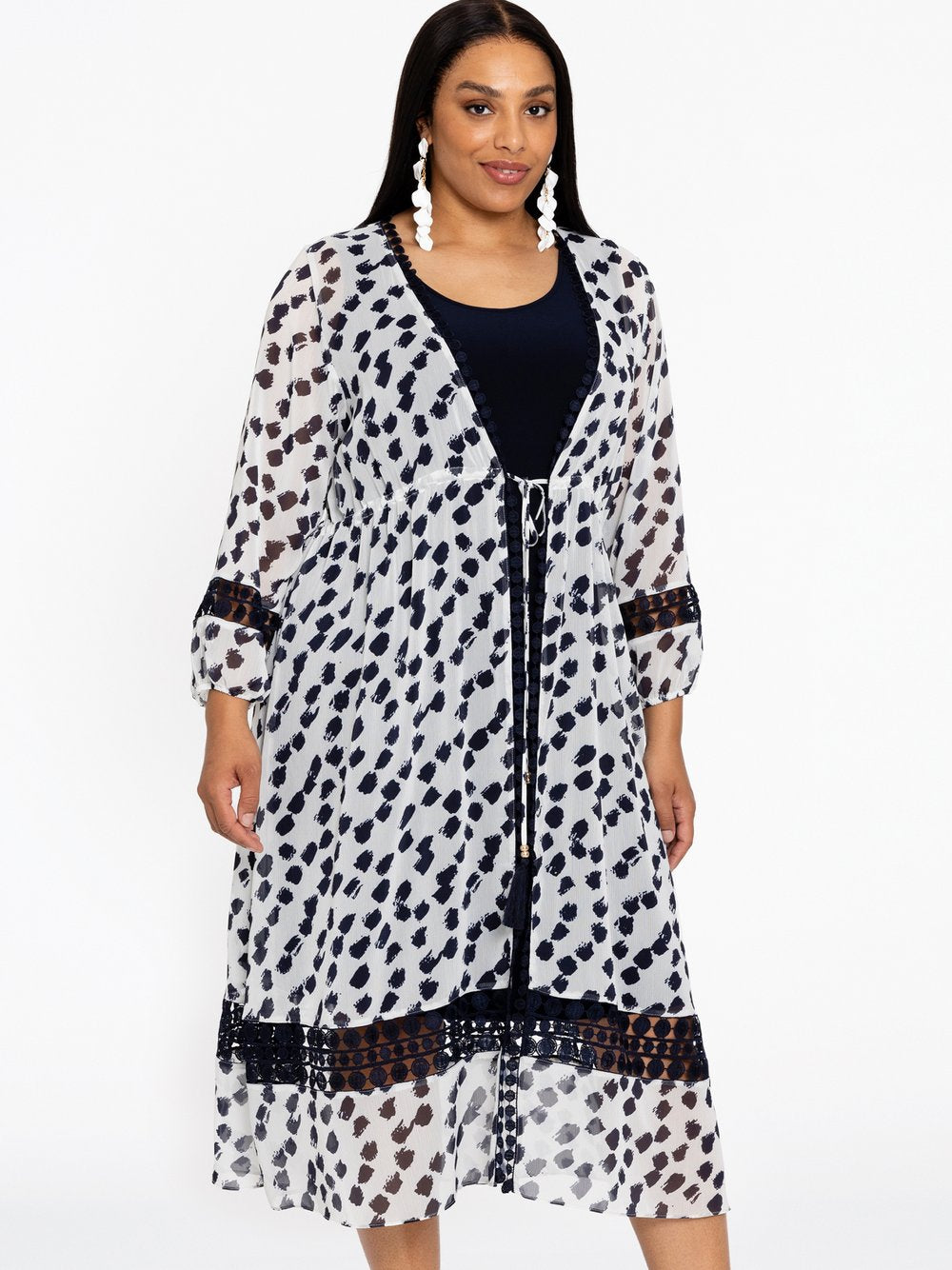 YOEK Strickjacke Damen gepunktet