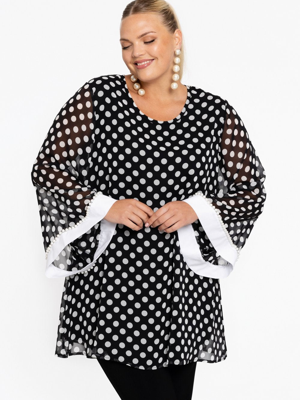 YOEK Tunika Damen gepunktet