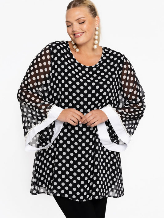 YOEK Tunika Damen gepunktet