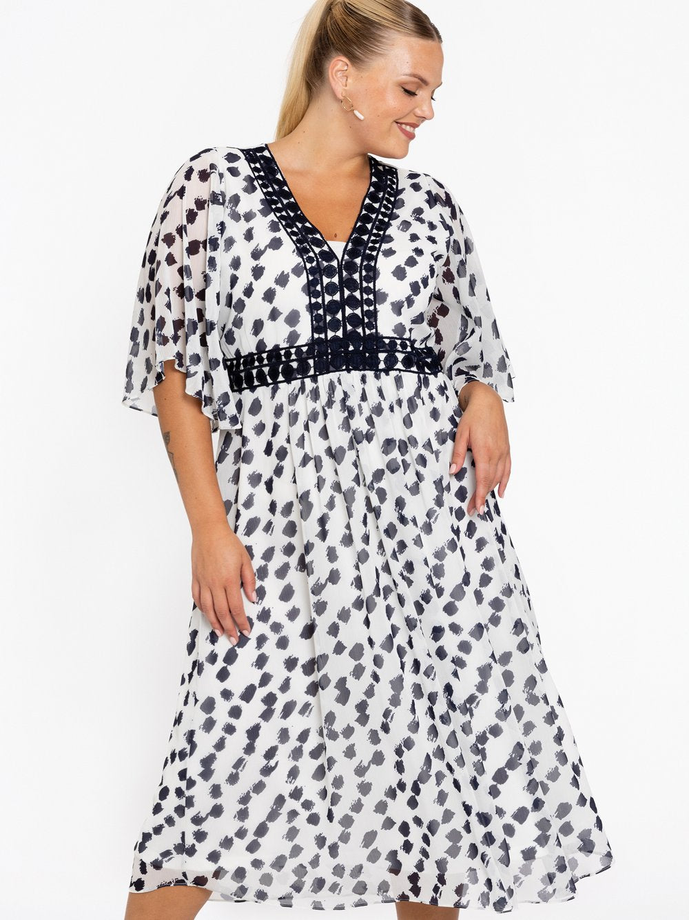 YOEK Kleid Damen gepunktet