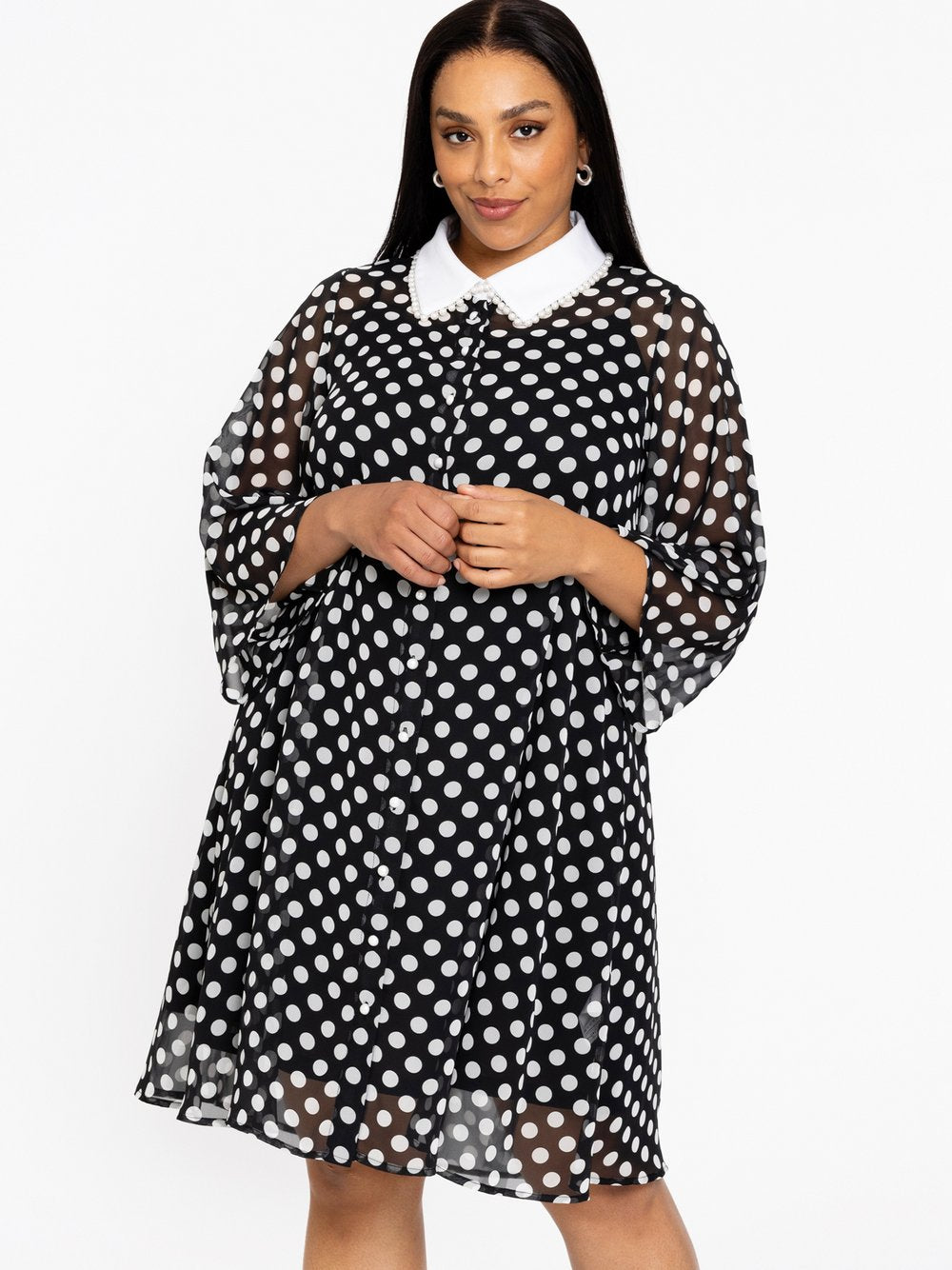 YOEK Kleid Damen gepunktet