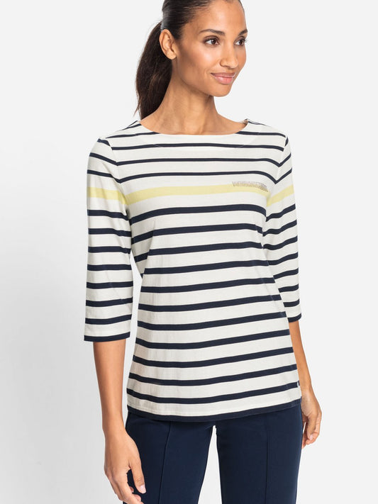 Olsen T-Shirt Damen Baumwolle gestreift
