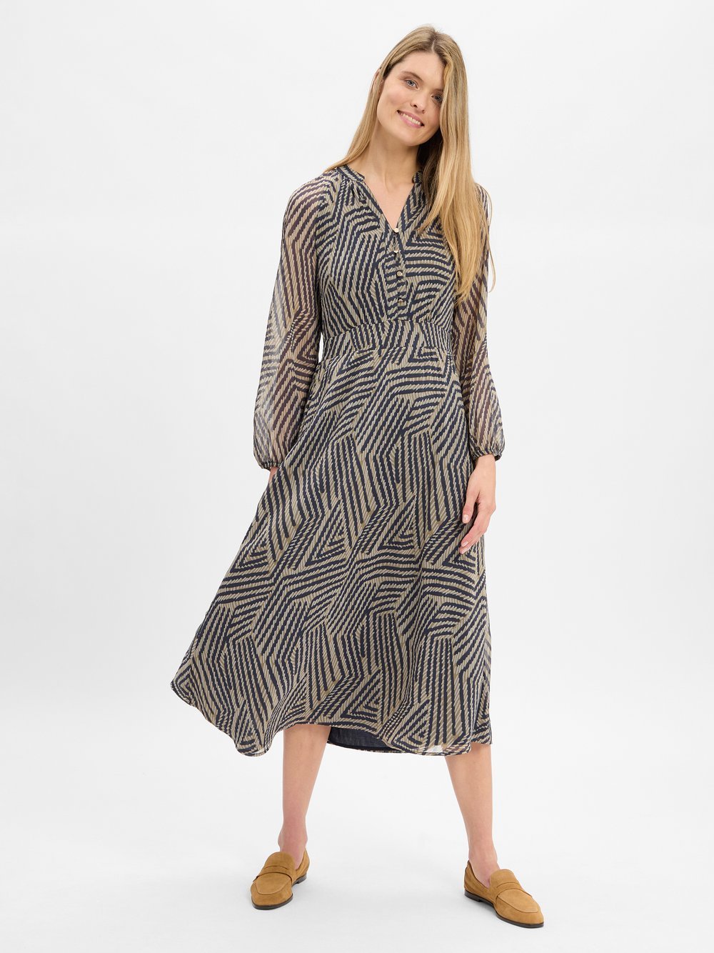 More & More Midikleid Damen Chiffon gemustert