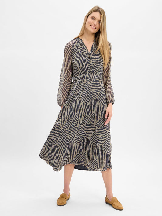 More & More Midikleid Damen Chiffon gemustert