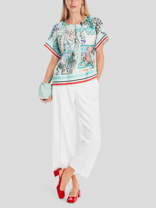 Marc Cain Bluse Damen Seide gemustert