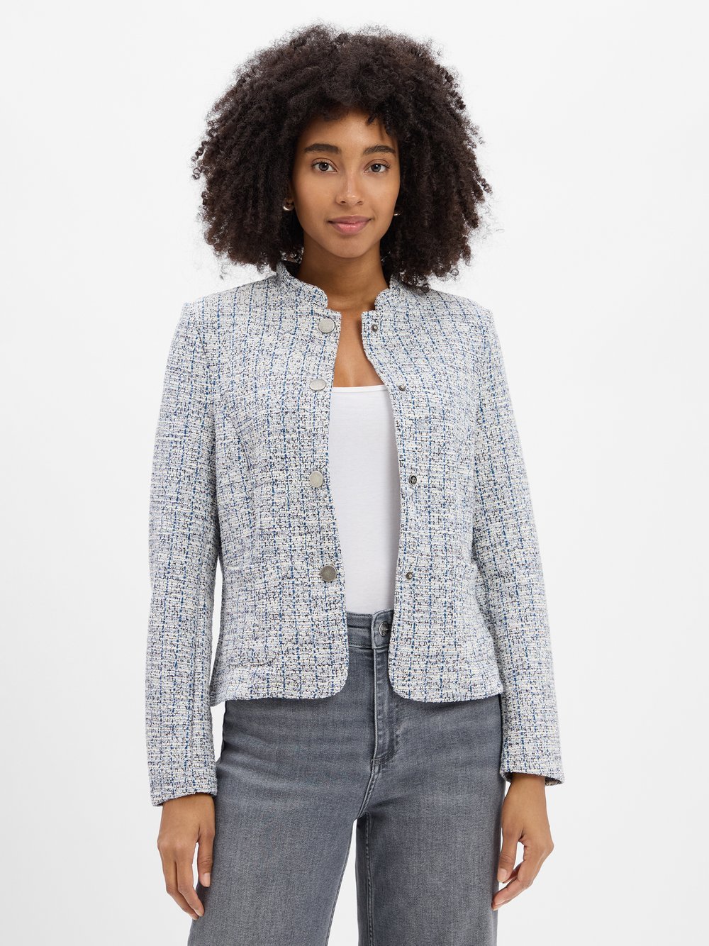 More & More Kastenjacke Damen Boucle meliert