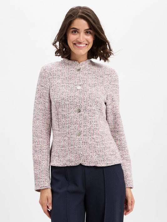 More & More Bouclé-Kurzblazer Damen Boucle gemustert