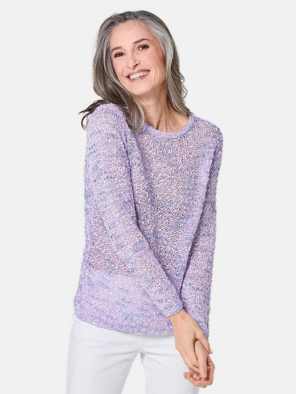 Goldner Pullover Damen strukturiert