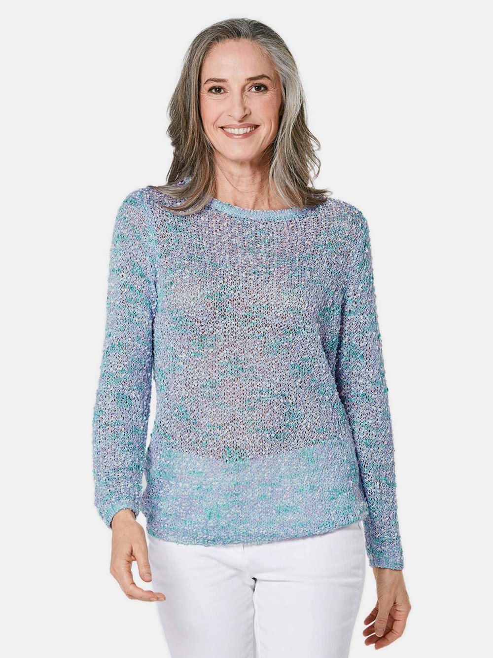 Goldner Pullover Damen strukturiert