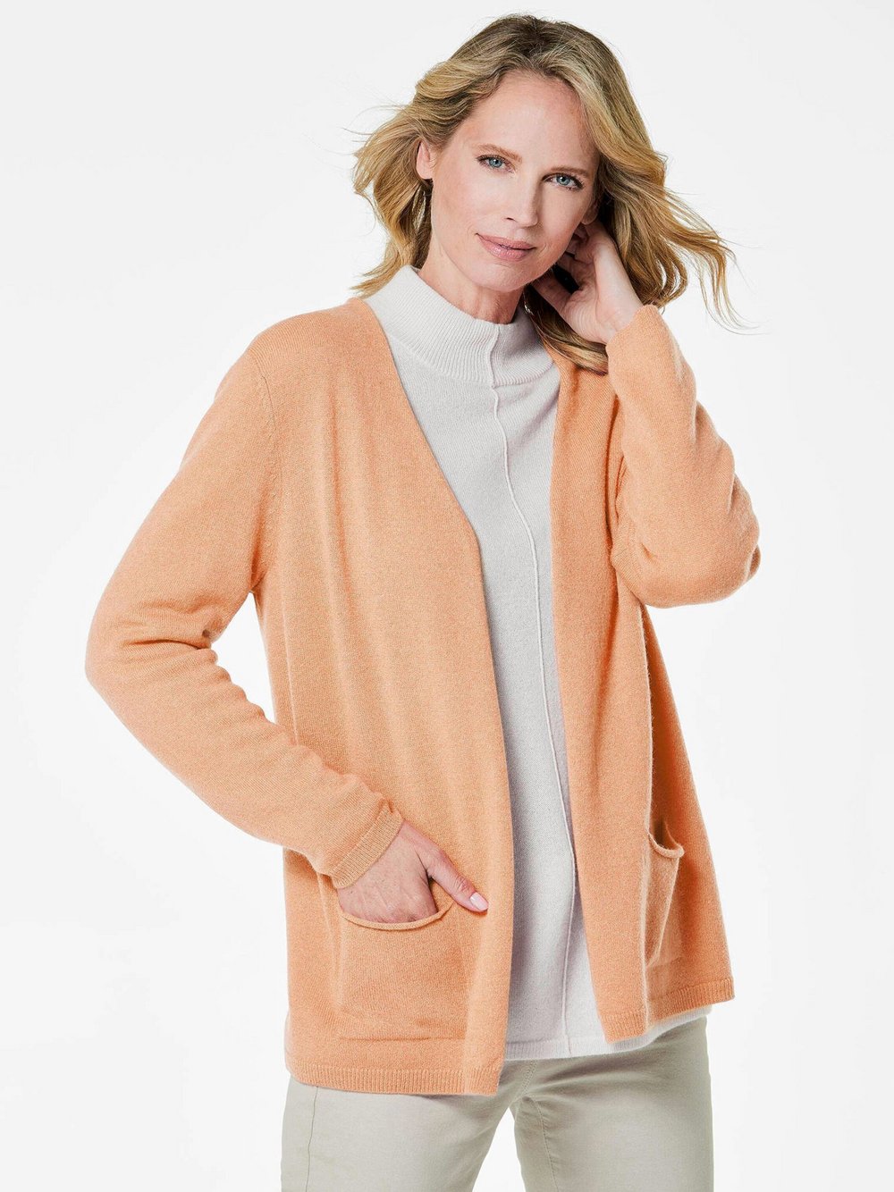 Goldner Kaschmirstrickjacke Damen Cashmere