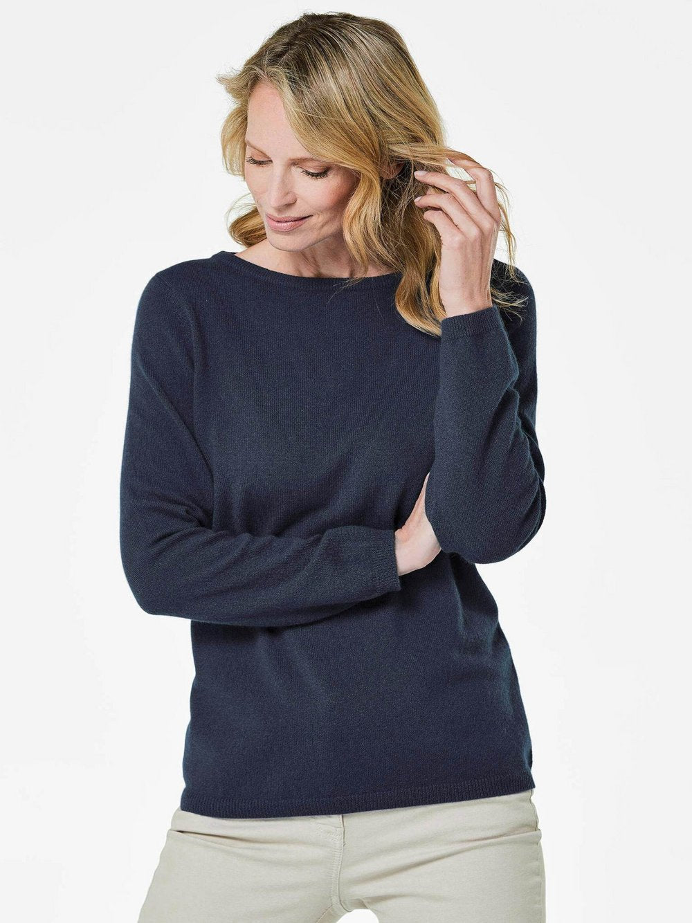 Goldner Kaschmirpullover Damen Cashmere