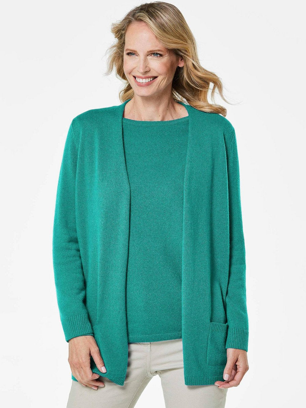 Goldner Kaschmirstrickjacke Damen Cashmere