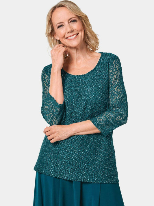 Goldner Spitzenbluse Damen Viskose