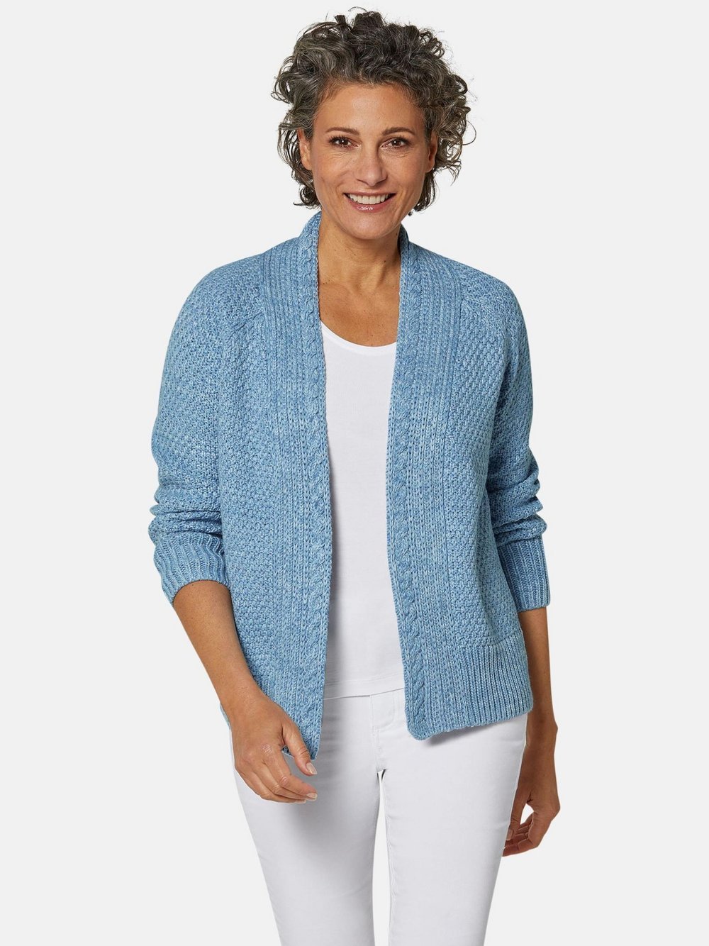 Goldner Strickjacke Damen Baumwolle strukturiert