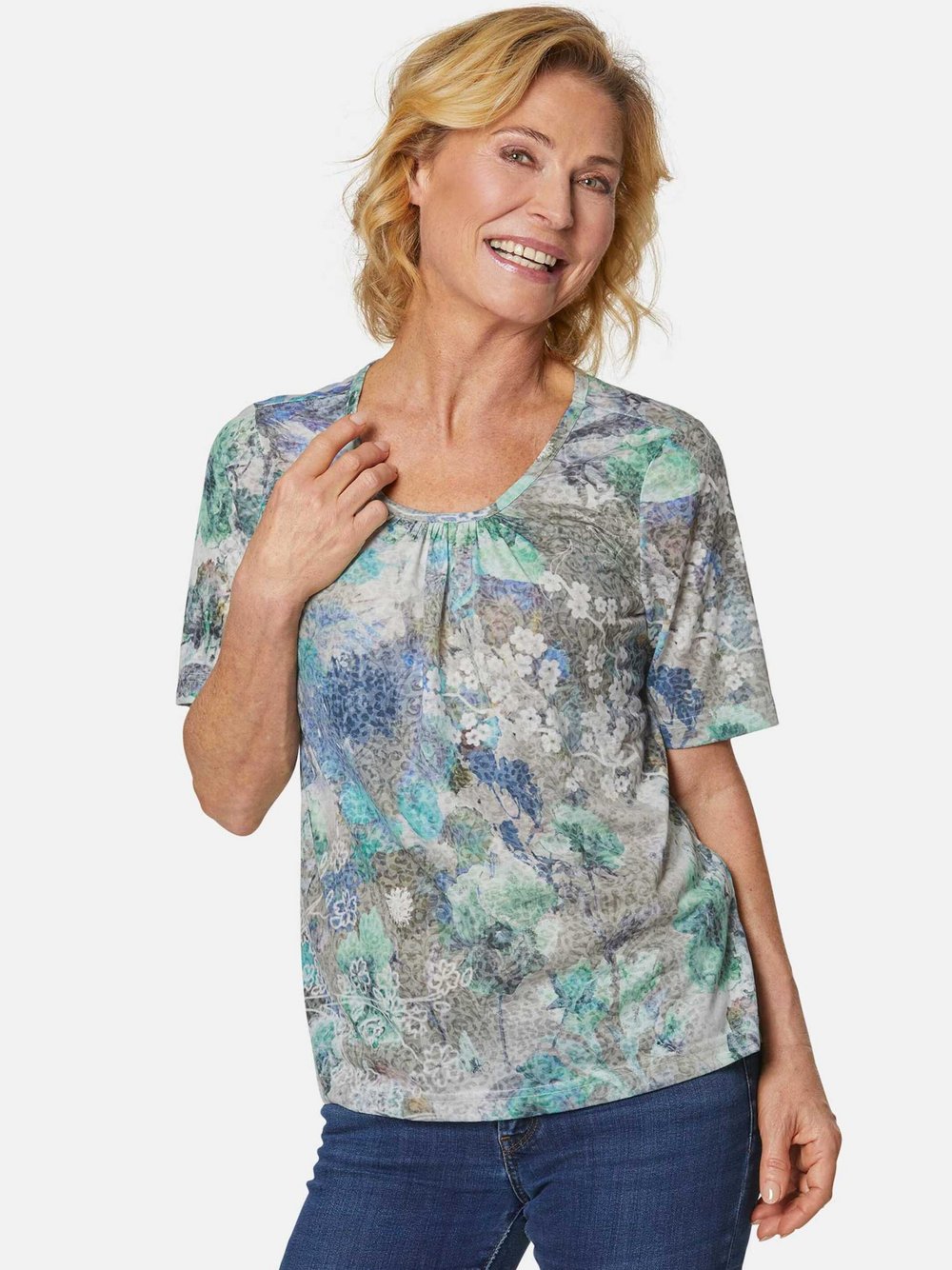 Goldner Ausbrenner-Druckshirt Damen bedruckt