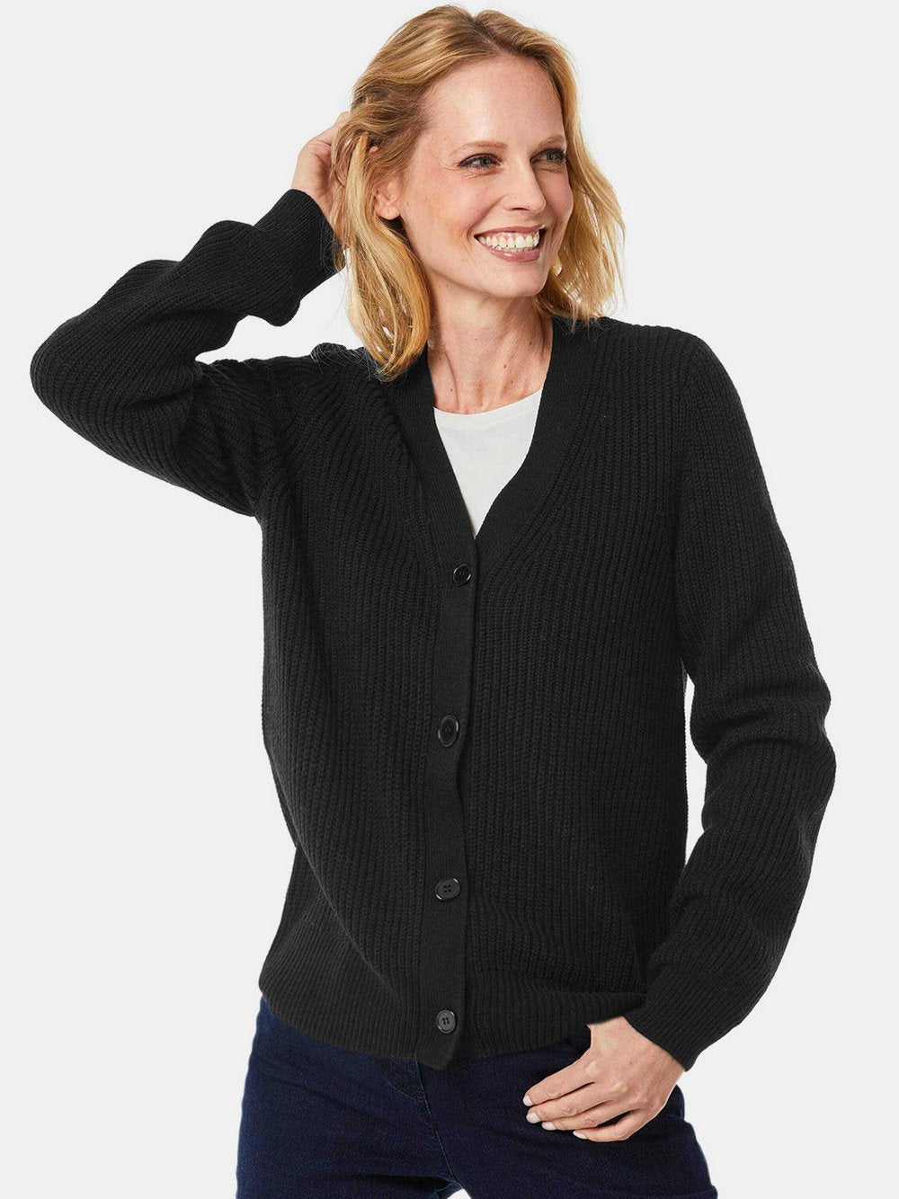 Goldner Cardigan Damen Schurwolle