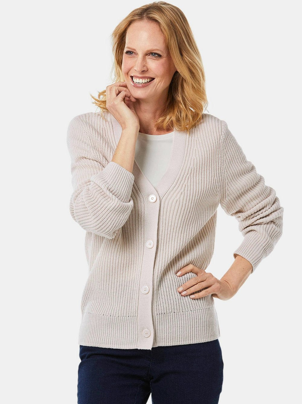 Goldner Cardigan Damen Schurwolle