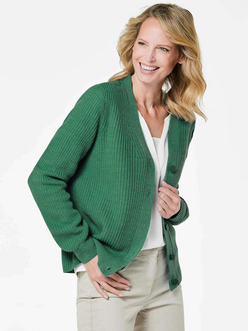Goldner Cardigan Damen Schurwolle