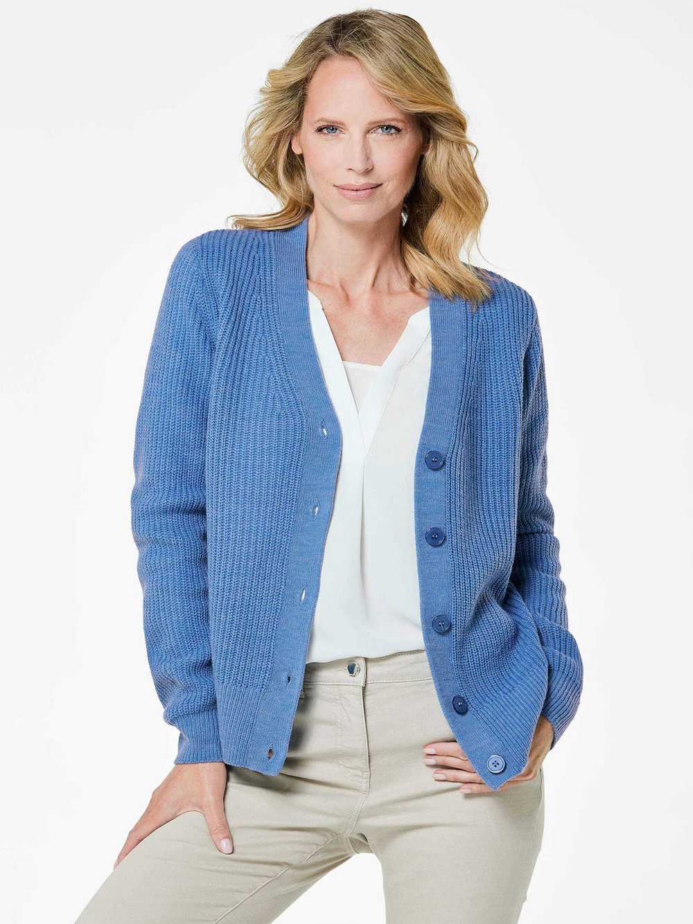 Goldner Cardigan Damen Schurwolle