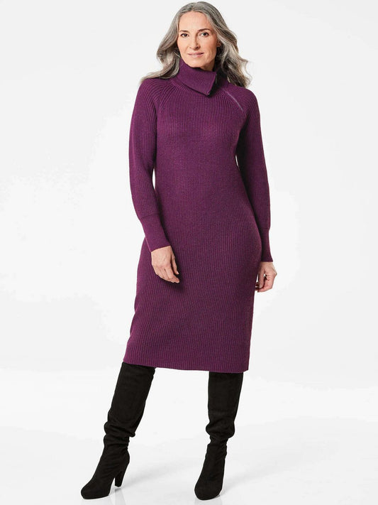 Goldner Strickkleid Damen Schurwolle