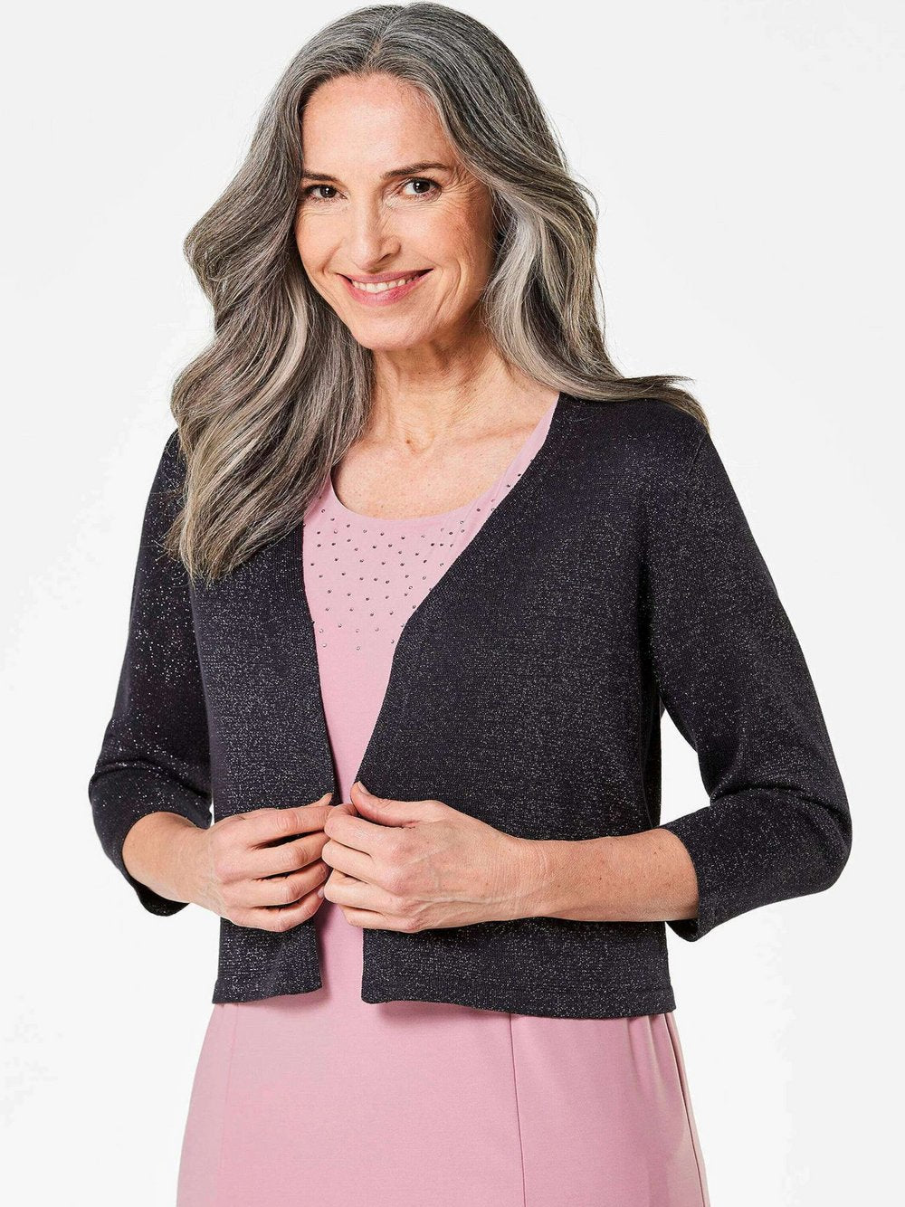 Goldner Strickbolero Damen Metall