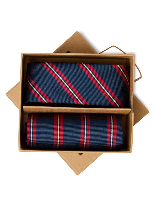 Finshley & Harding London Krawatte und Einstecktuch aus Seide Herren gestreift