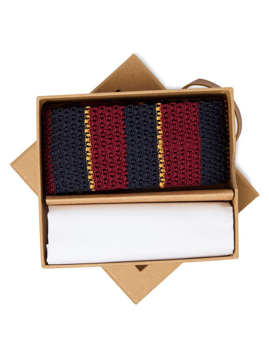 Finshley & Harding London Krawatte und Einstecktuch Herren gestreift