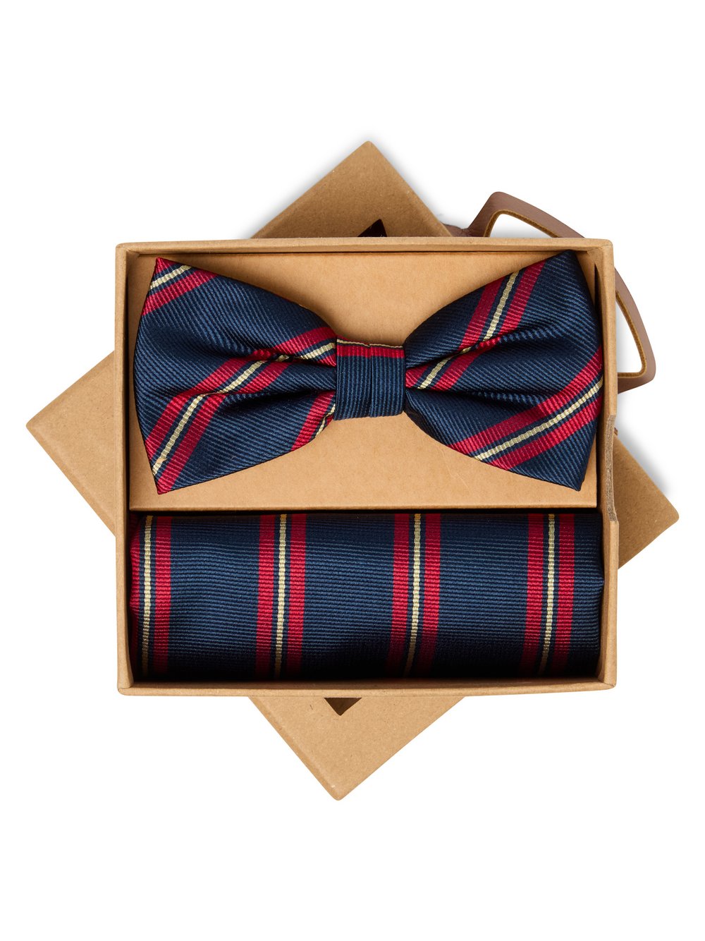 Finshley & Harding London Fliege und Einstecktuch aus Seide Herren gestreift