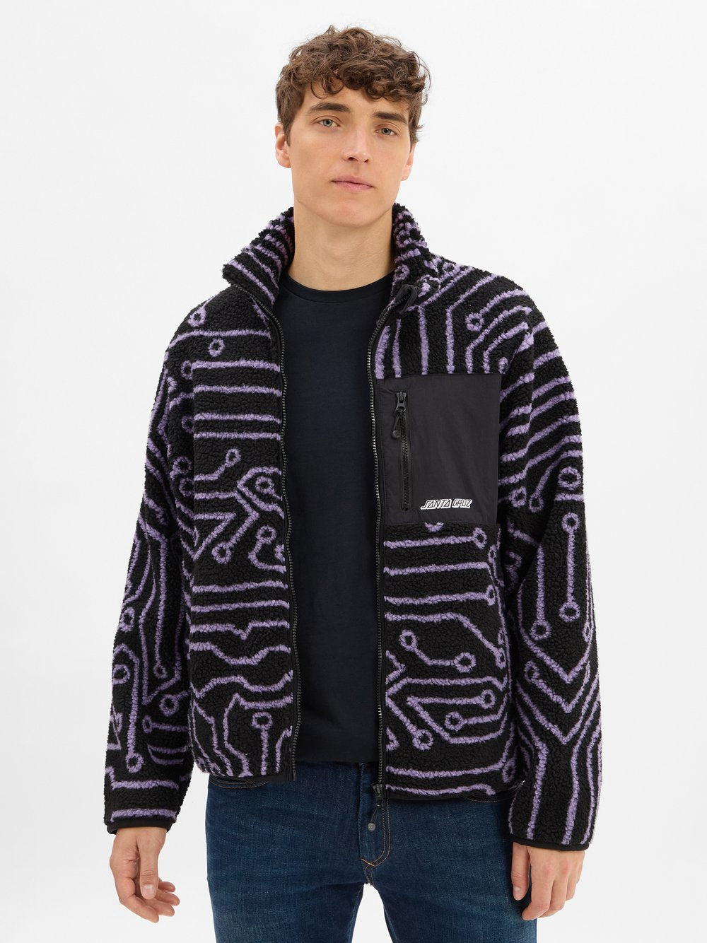 Santa Cruz Fleecejacke Herren gemustert