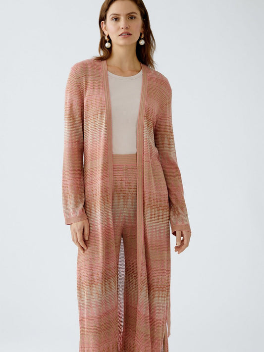 Oui Strickmantel Damen Viskose gemustert