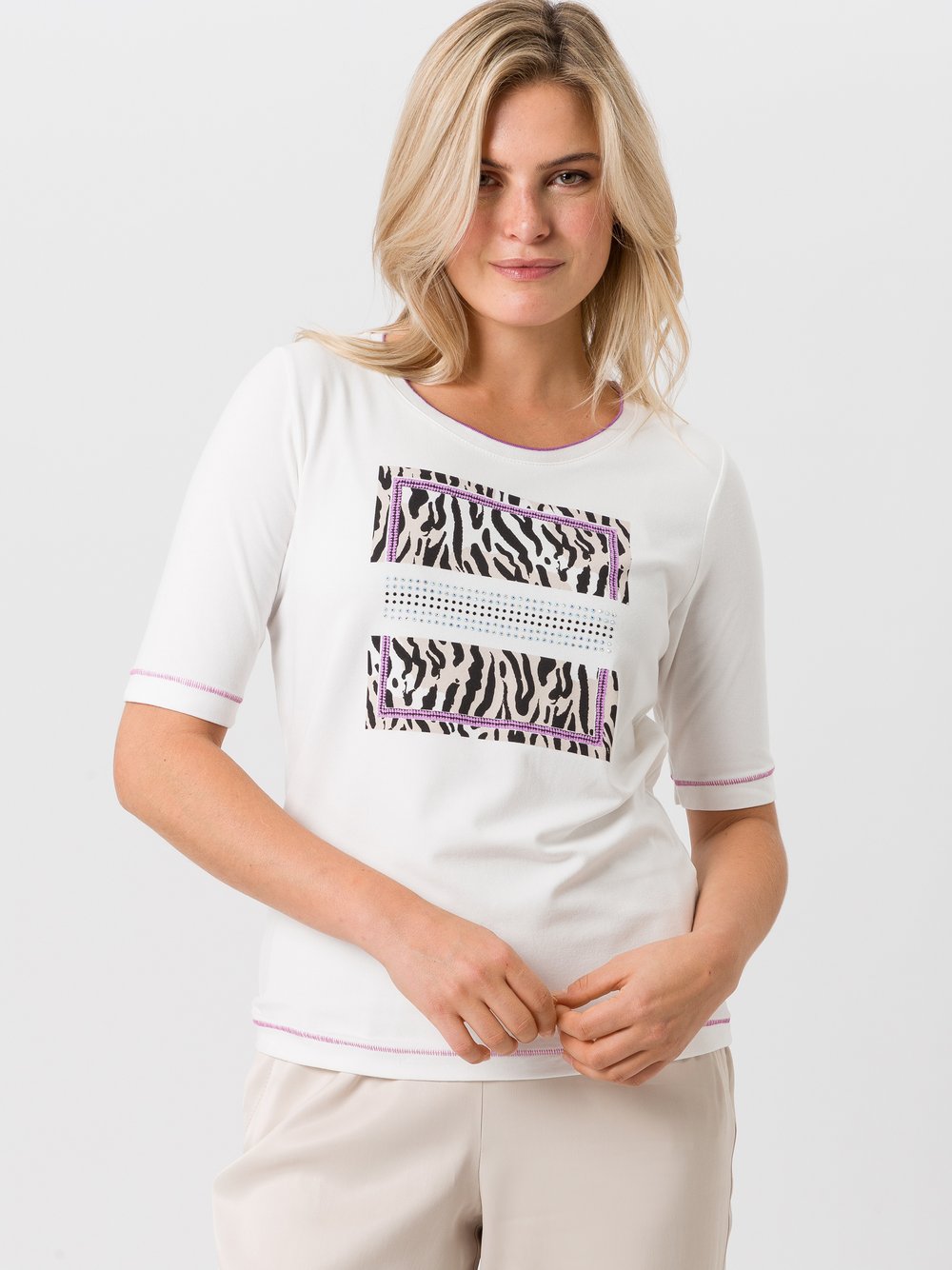 TUZZI Kurzarmshirt Damen Modal bedruckt