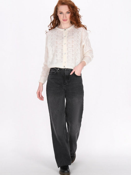 Dreimaster Strickjacke Damen Polyamid gemustert