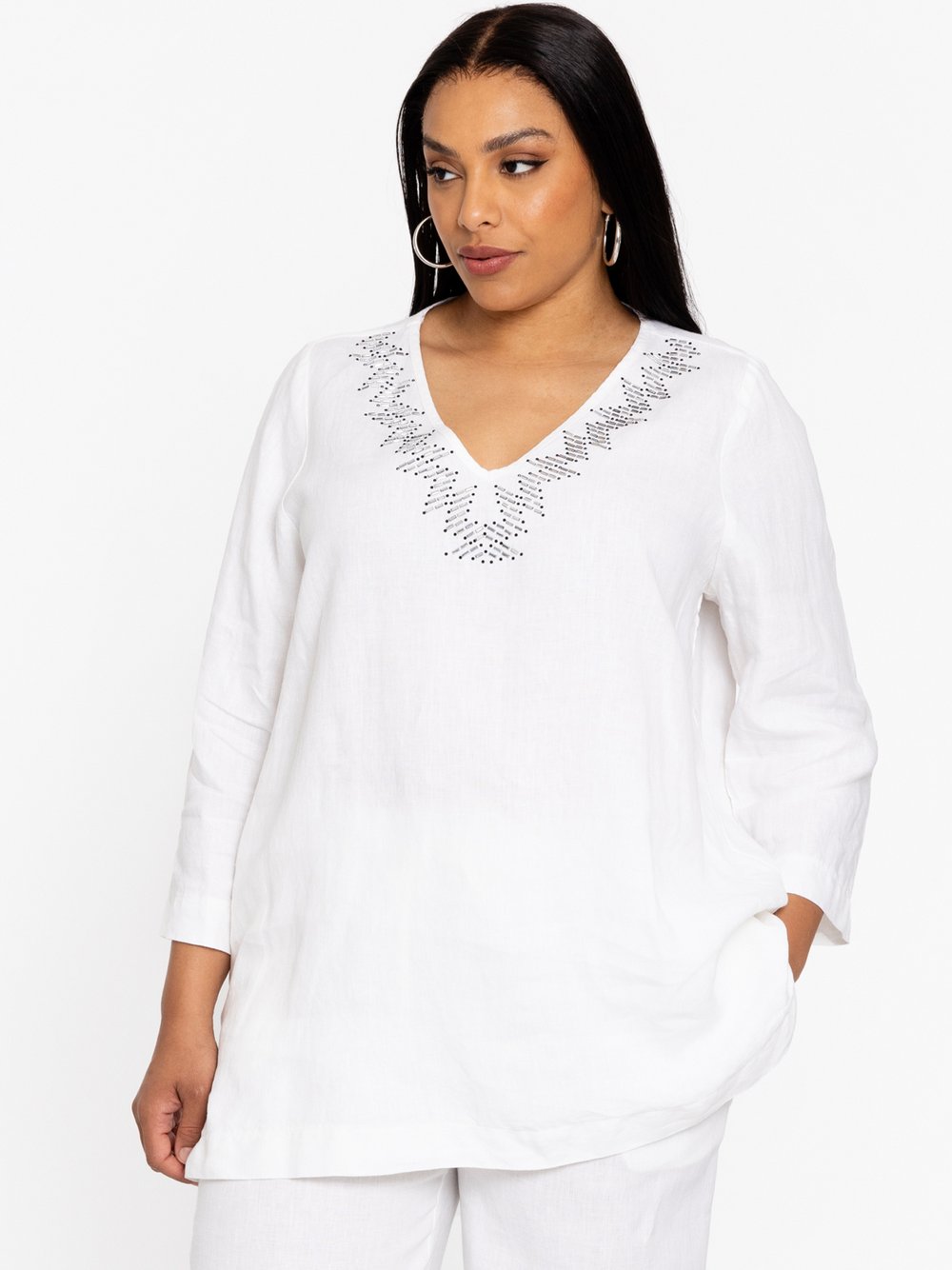 YOEK Tunika Damen Leinen