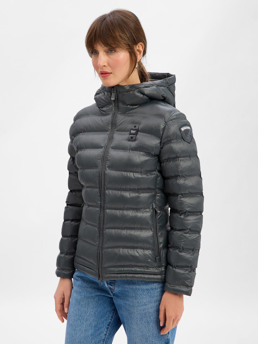 Blauer Steppjacke Damen Polyamid