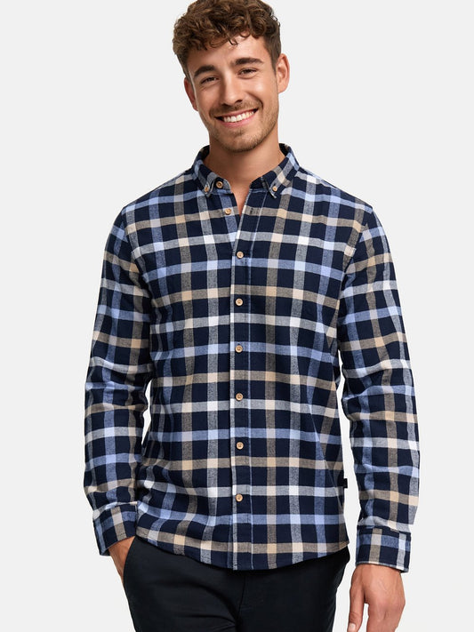 Kronstadt Hemd Langarm Herren Regular Fit Baumwolle kariert