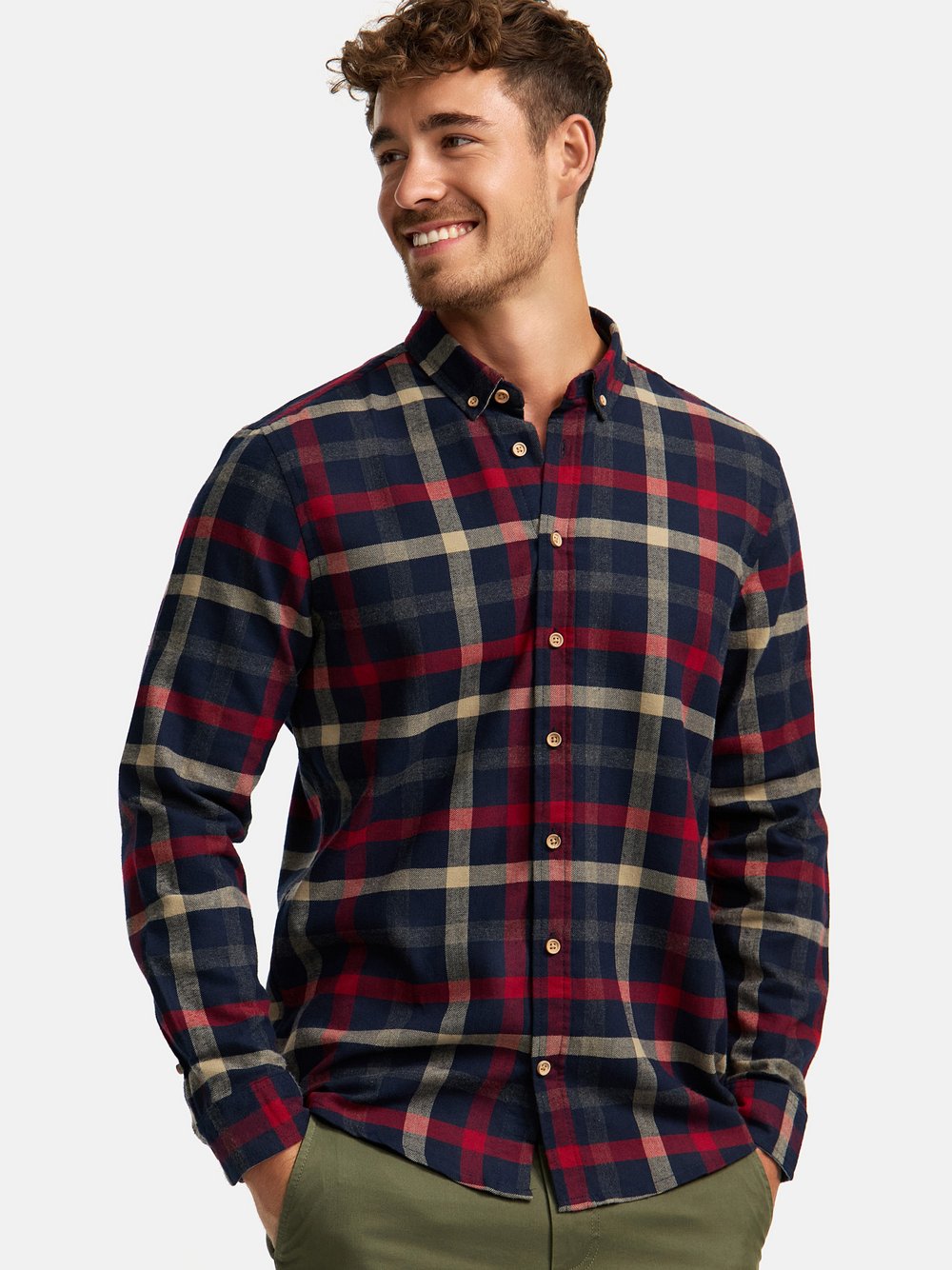 Kronstadt Hemd Langarm Herren Regular Fit Baumwolle kariert