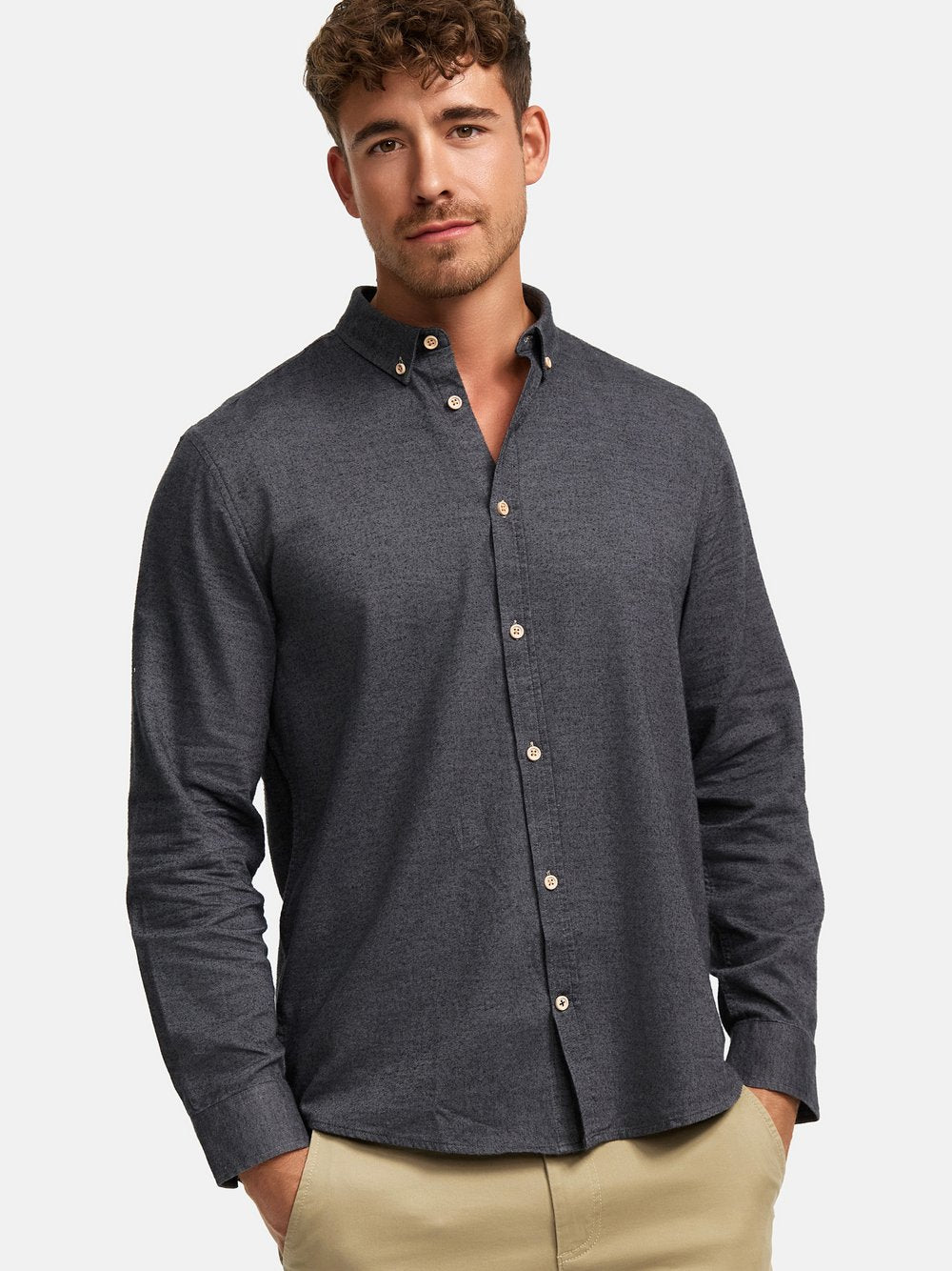 Kronstadt Hemd Langarm Herren Regular Fit Baumwolle