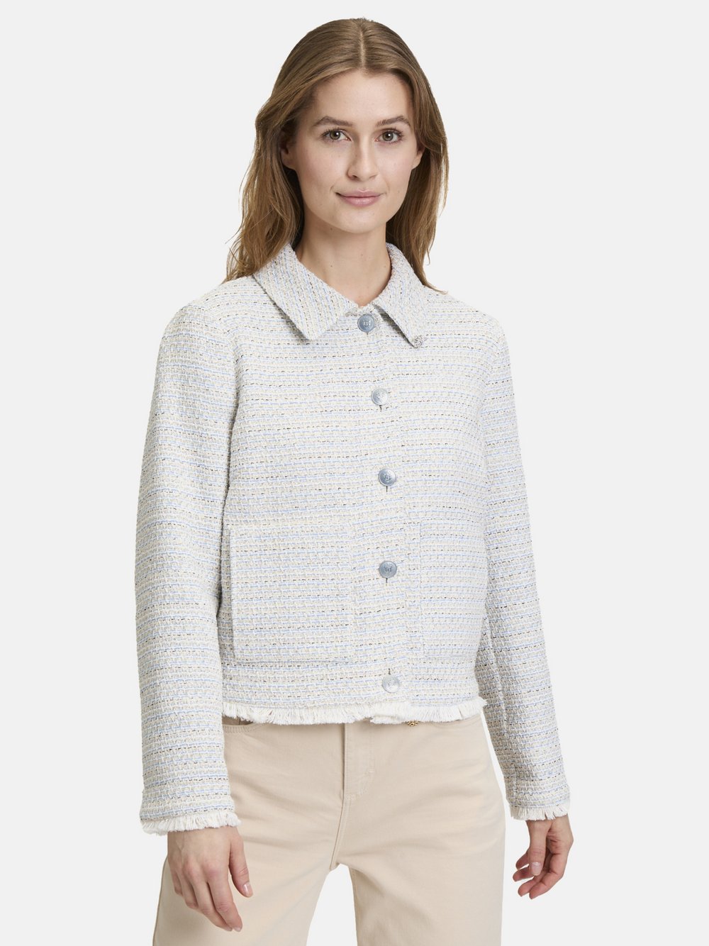 Cartoon Tweedblazer Damen Baumwolle