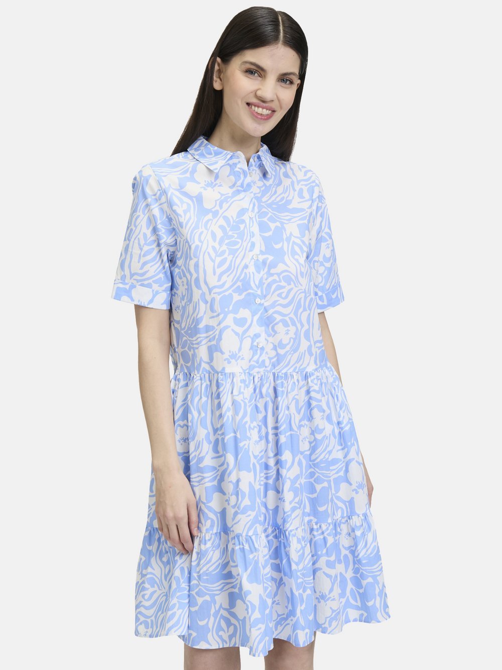 Cartoon Blusenkleid Damen Baumwolle gemustert