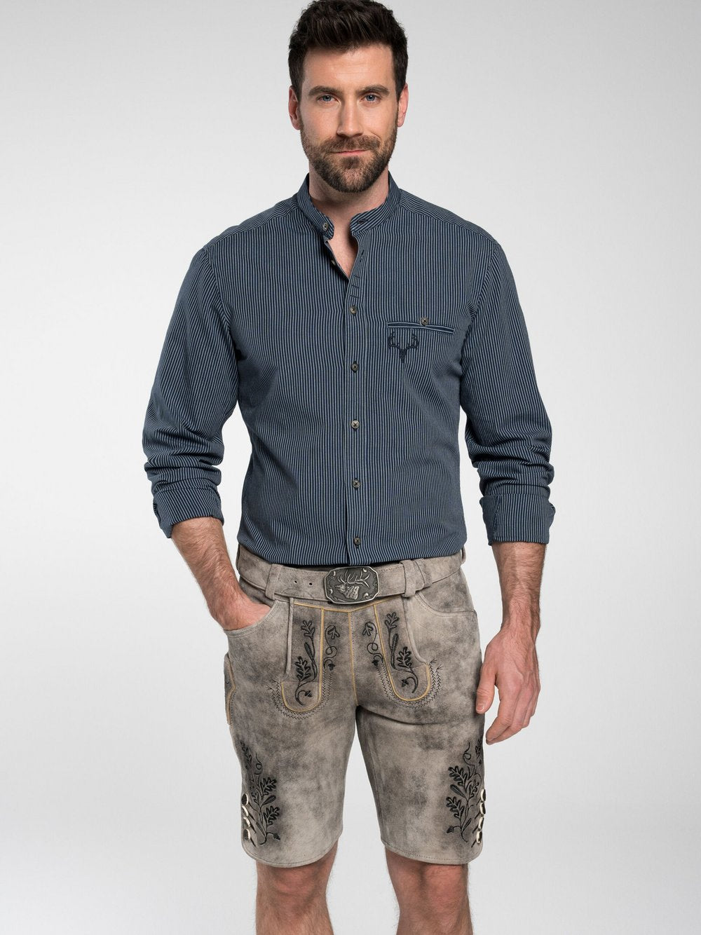 Spieth & Wenksy Trachtenhemd Herren Slim Fit Baumwolle gestreift