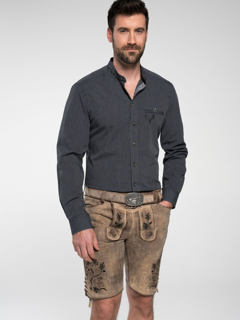 Spieth & Wenksy Trachtenhemd Herren Slim Fit Baumwolle gestreift