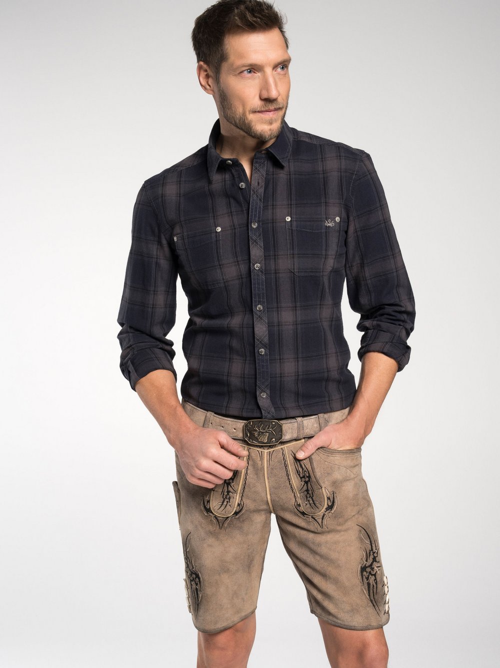 Spieth & Wenksy Trachtenhemd Herren Slim Fit Baumwolle kariert