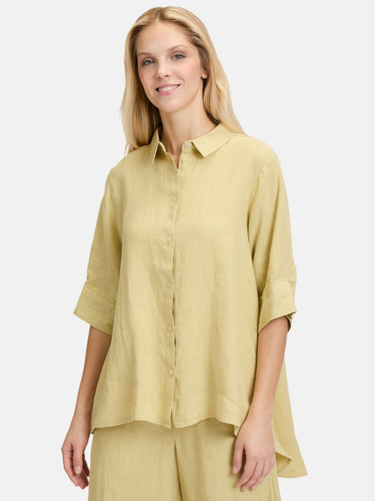 Cartoon Leinenbluse Damen