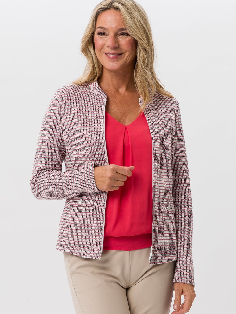 Frank Walder Blazerjacke Damen Baumwolle gemustert