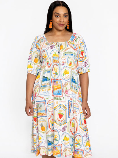 YOEK Kleid Damen bedruckt