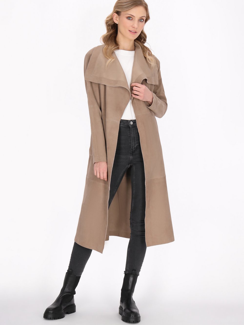 Dreimaster Mantel Damen Leder