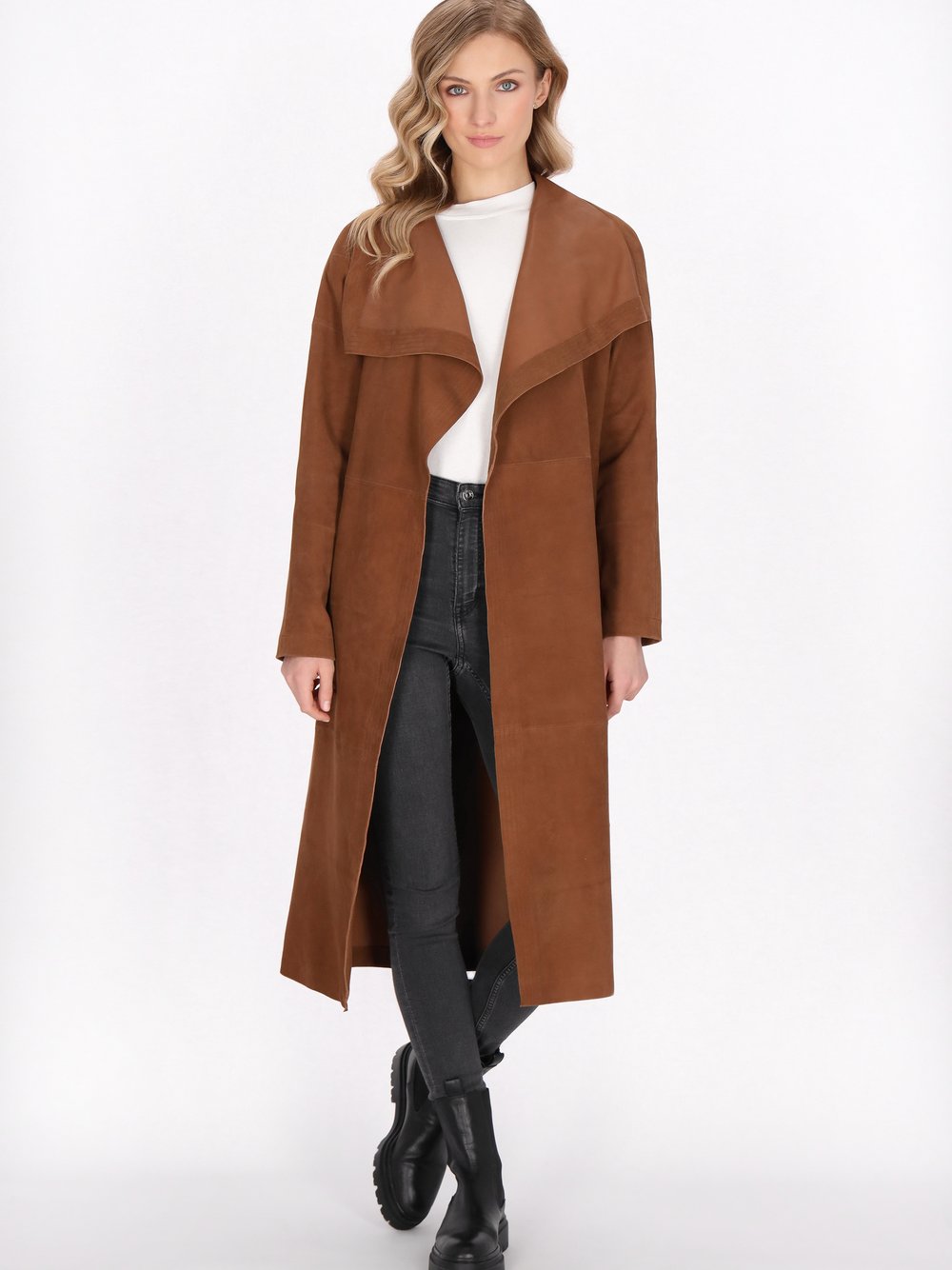 Dreimaster Mantel Damen Leder