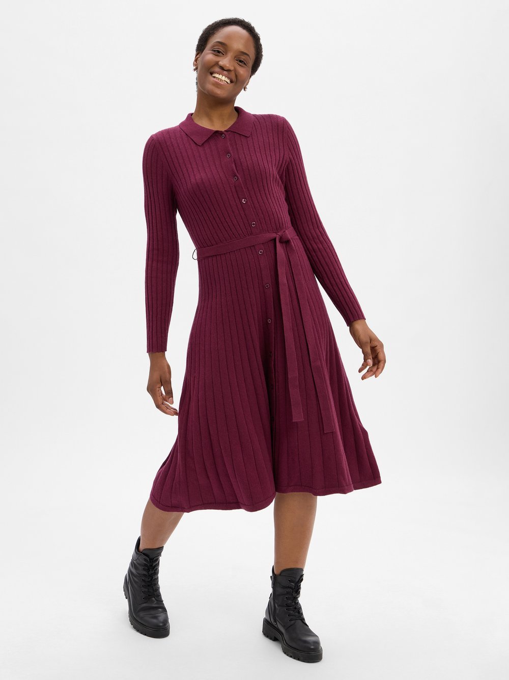 Ambiance Strickkleid mit Woll-Anteil Damen Baumwolle